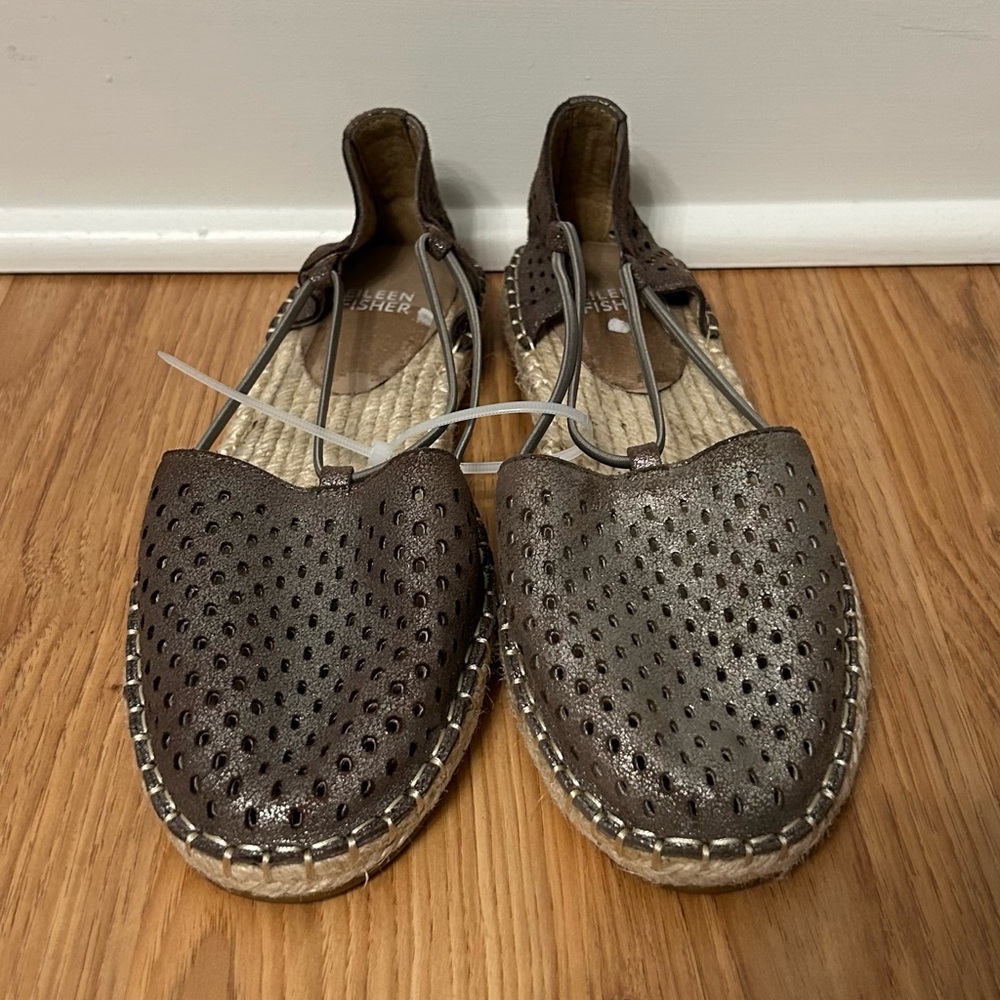 Eileen Fisher Metallic Lee 2 Espadrille Sandals - Picture 2 of 8